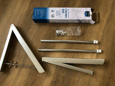 Foldable Wall Mounted Clothes Rail 2 Pieces Aluminum Hanging Rod