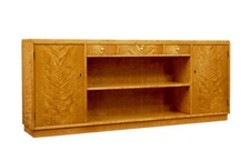 MID CENTURY SWEDISH BIRCH LOW OPEN BOOKCASE