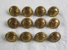 12x British:"CURRIE LINE GILDED BRASS BUTTONS" (Small, 16mm, 1920s-1940s Period)