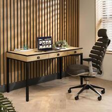 Designer Shagreen Office Desk Dressing Table with Drawers Yellow 140cm