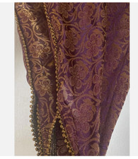 Tulip Pants Punjabi Style Patiala Dhoti Jamawar  Jacquard Salwar - Gold / Purple