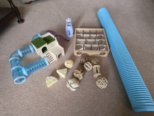 Variety Of Small Animal Toys, Tubes, Houses, Timothy Hay Toys, Teeth Grinders