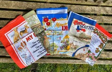 5 Vintage Tea Towels Pat