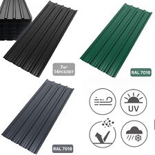 Mondeer 14PCS Roofing Sheets 7m² Trapezoidal Grooved Roof Waterproof Tile