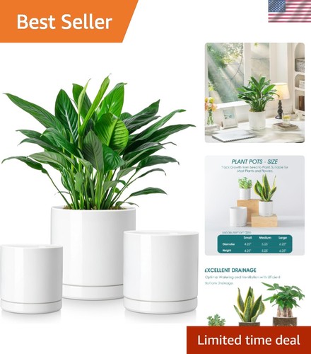 Ceramic flower pots set 3 - ceramic,