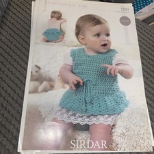 Sirdar Baby  Crochet Pattern No 1297 dress &  pants dk wool fits 0 - 2 years