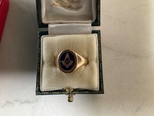 Masonic Gold swivel signet ring