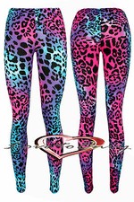 Ladies Animal Print Multi-Colour STRETCH Fashion Lycra Leggings For Sizes 8-20 