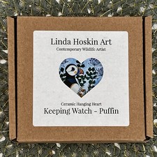 Puffin Ceramic Hanging Heart