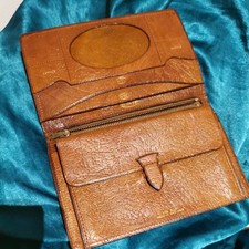 Beautiful old vintage leather wallet driving licence holder made in England 