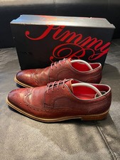 Mens Burgundy Full Leather Shoes Brogues UK 8 Jimmy Bee Connor Formal Wingtip
