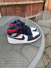 Jordan 1 Mid SE White Navy Red Size UK 9 US 10 EU 44 - used - Good Condition