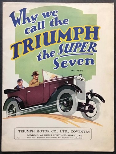 Triumph super seven - triumph, sales