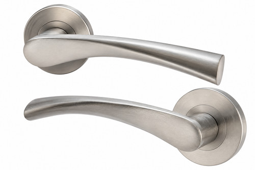 Door handles satin chrome set - handles,