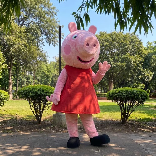 Pink pig mascot - mascot, adult