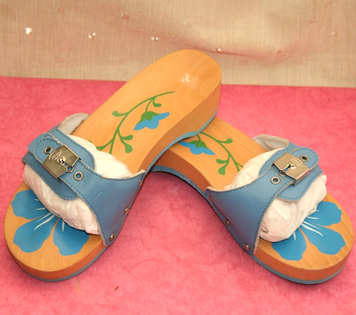 Scholl blue leather strap - blue,
