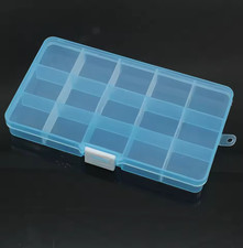 3 x Transparent 15 Removable Section Compartment Organiser Box Plastic divider.