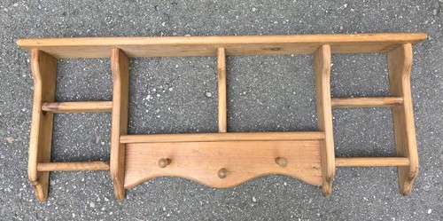 Vintage wooden wall shelf - vintage,
