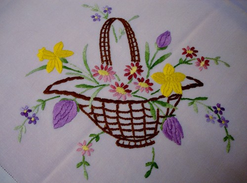 Vintage embroidered 33 - embroidered, 31"