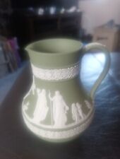 Wedgwood Sage Green Jasperware Jug. RARE PATTERN