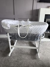 White Waffle Grey Wicker Moses
