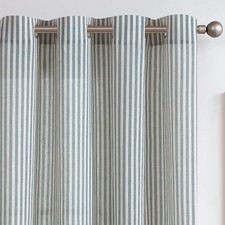 TOPICK Linen Curtains Blue