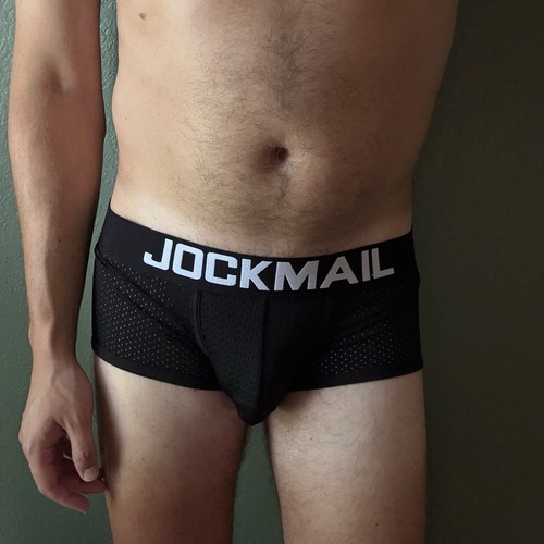 Men jockmail black trunks - jockmail,
