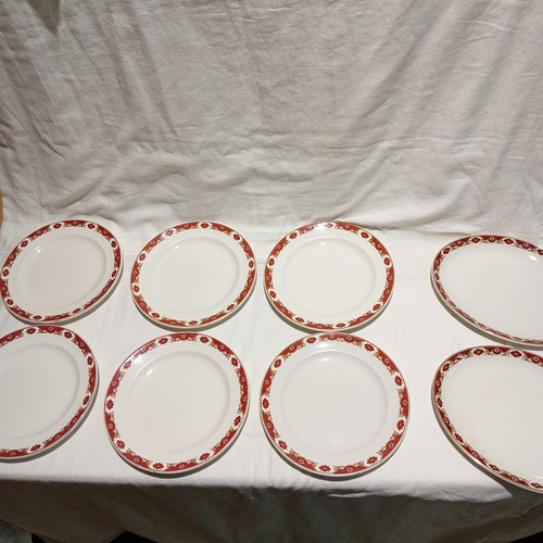 Maddock dinner set white - maddock, red
