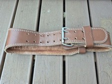 Ibex Brown Leather and Suede Weight Lifting Belt With Padded Back Support