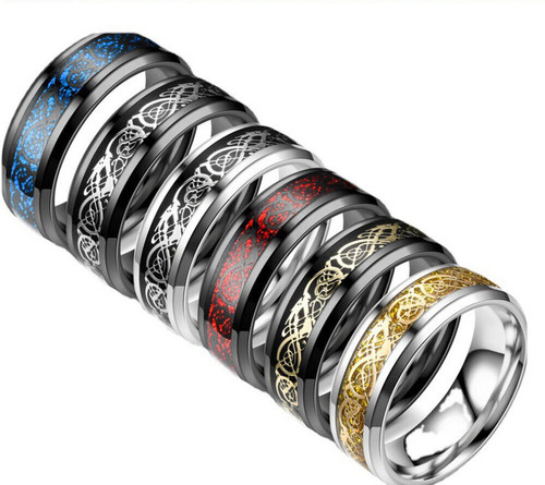 Men 8mm celtic dragon - uk,