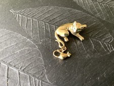 Cute Gold Plated Cat & Mouse Brooch, By Ciro, Vgc. With Safety Catch