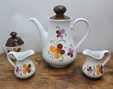 Seltmann Weiden Coffee Pot Set Bavaria Porcelain Floral West Germany 1970's