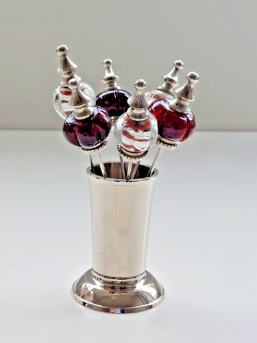 Chrome cocktail sticks set - set, six