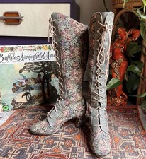 60s floral tapestry knee high