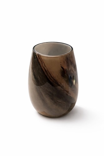 Smoked cloudy glass vase - glass, |