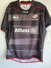 Saracens BLK 2016 2017 Home Jersey  Rare Rugby Vintage Large 44-46"