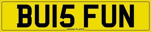 Initials number plate bu15 - bu,