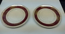 John Maddock & Sons Ivory Ware Ruby Gold side plates 17cm Ivoryware vintage rare