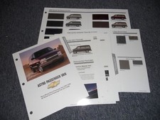 2005 CHEVROLET ASTRO PASSENGER VAN DEALER ALBUM SHEETS