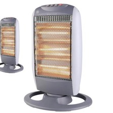 2x Halogen Radiant Heater With 3 Heating Tubes Grey 1200w LQ003 Ex Display Boxed