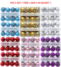 24x Christmas Baubles Tree Balls 2023 Party Wedding Ornament Xmas-Decor Party UK