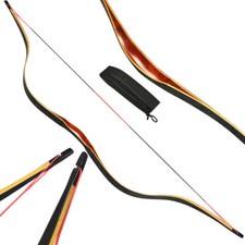 55'' Traditional Wood Recurve Bow Handmade Horse Bow 20-50lbs Archery Hunt RH LH