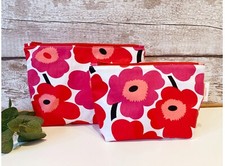 Handmade lined makeup bag, zip