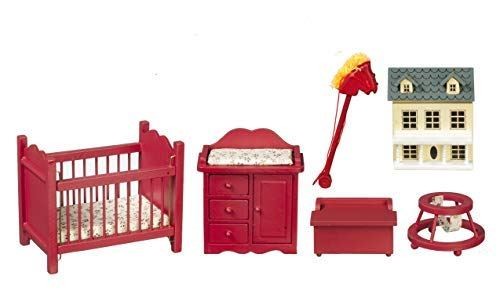 Dolls house wooden deep red - dolls,
