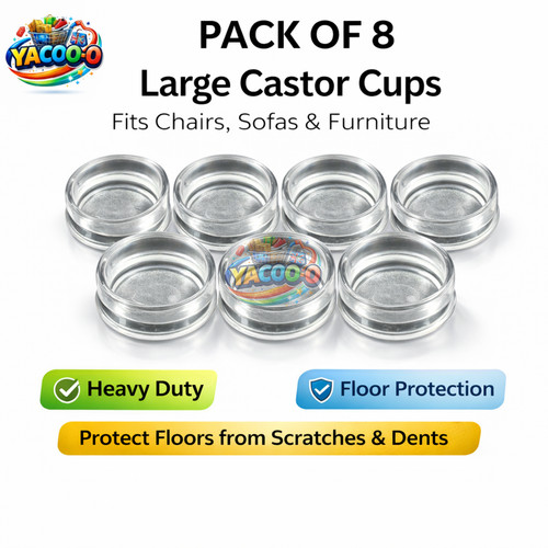 Large clear castor cups - clear,