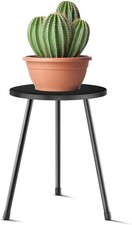 Black Metal Plant Stand Indoor Round Side Table for Flower Pots Modern Home Deco