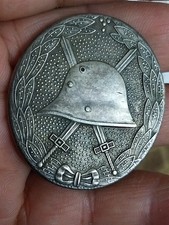 Outstanding Ww1 German Silver Wound Badge Pass Plate By Perussisn King Wilhelm