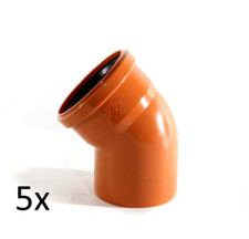 5 x Underground Drainage  110mm 45° Bend Single Socket 45 Degree