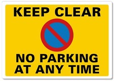 METAL SIGN Keep clear no