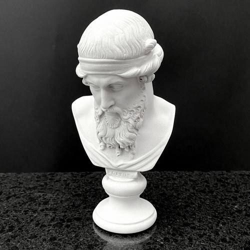 Plato marble bust sculpture - marble,